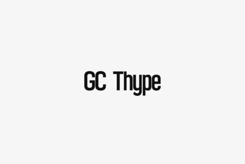 GC Thype typeface sample showing modern sans serif letterforms