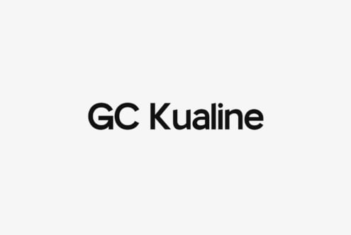 GC Kualine font featuring clean geometric letterforms in black