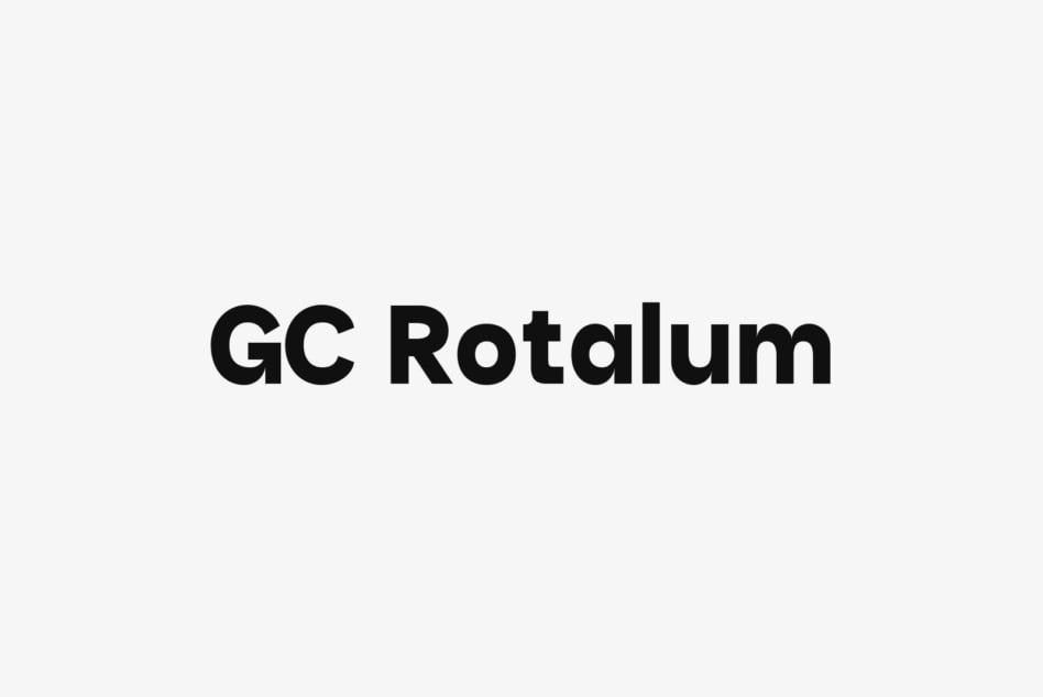 GC Rotalum typeface featuring rounded geometric letterforms