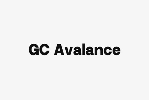 GC Avalance typeface in bold black letters on light background