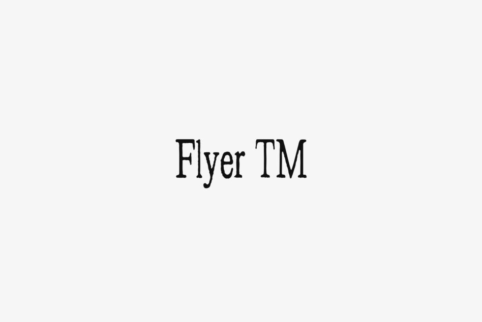 Flyer TM typeface sample in classic slab serif on white background