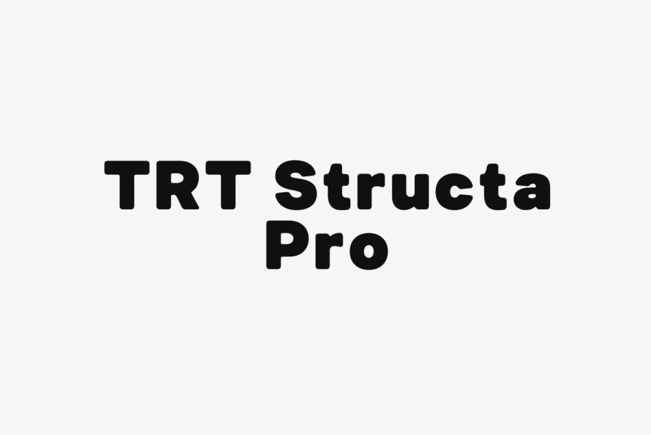 TRT Structa Pro typeface in solid black sans-serif letters