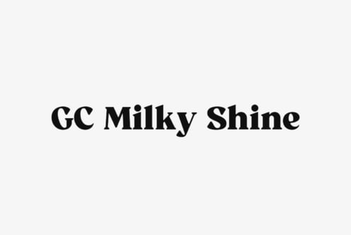 GC Milky Shine serif typeface displayed in bold black text