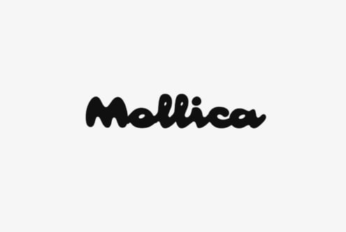 Mellica wordmark in bold black wavy lettering on light background