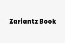 Zariantz Book typeface displayed in large heavy black sans-serif