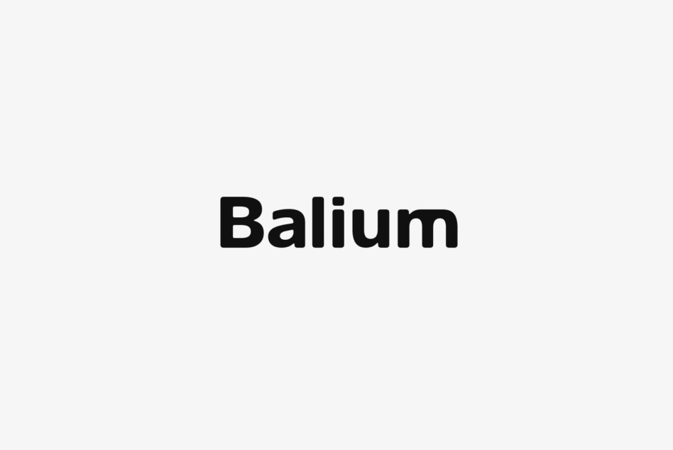 Balium sans serif font displayed in bold black lettering
