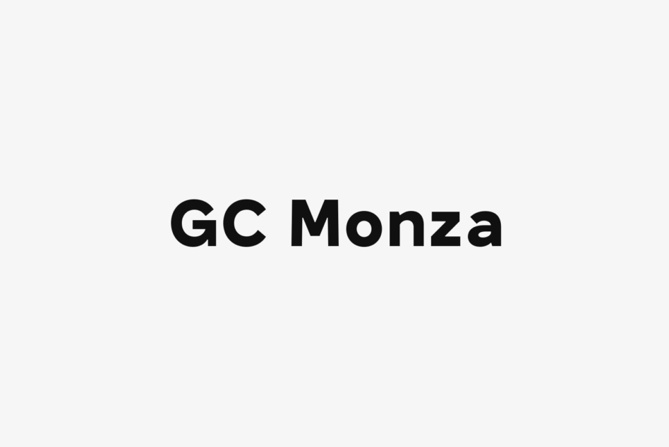 GC Monza typography displayed centered on light gray background