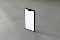 Smartphone mockup with blank screen on neutral gray background