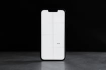 White iPhone with 6-cell grid layout, notch visible at top