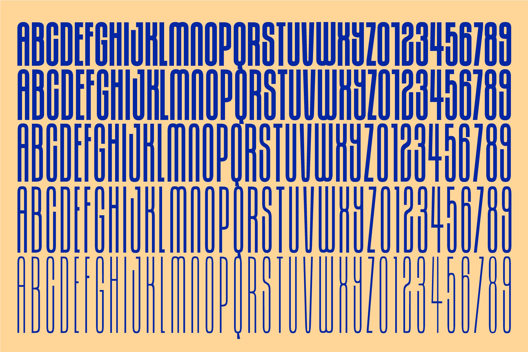 Editorial Paradox bold weight alphabet with letters, numbers stacked on cream