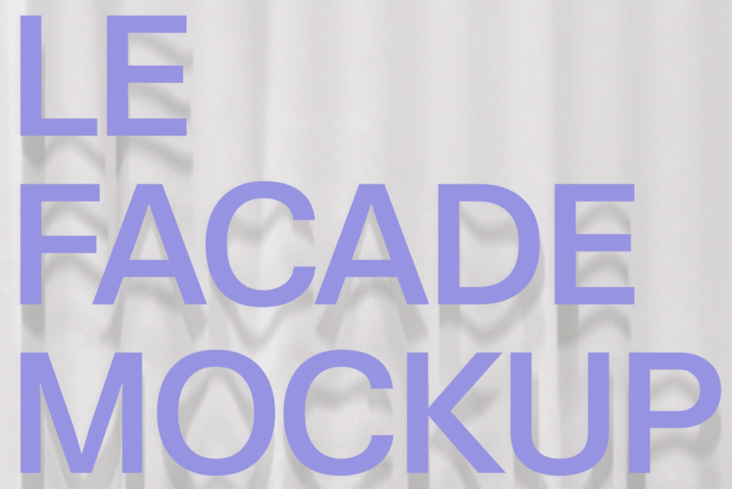 Large purple letters on white fabric with soft shadow facade mockup