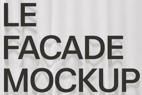 Bold sans serif typography reading LE FACADE with dramatic shadow effect