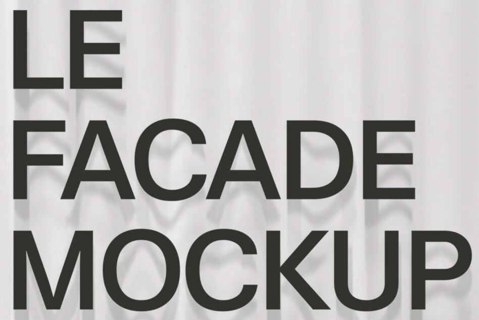 Bold sans serif typography reading LE FACADE with dramatic shadow effect