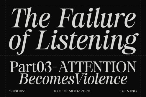 Black book cover with serif italic typography reading failure of listening part 03