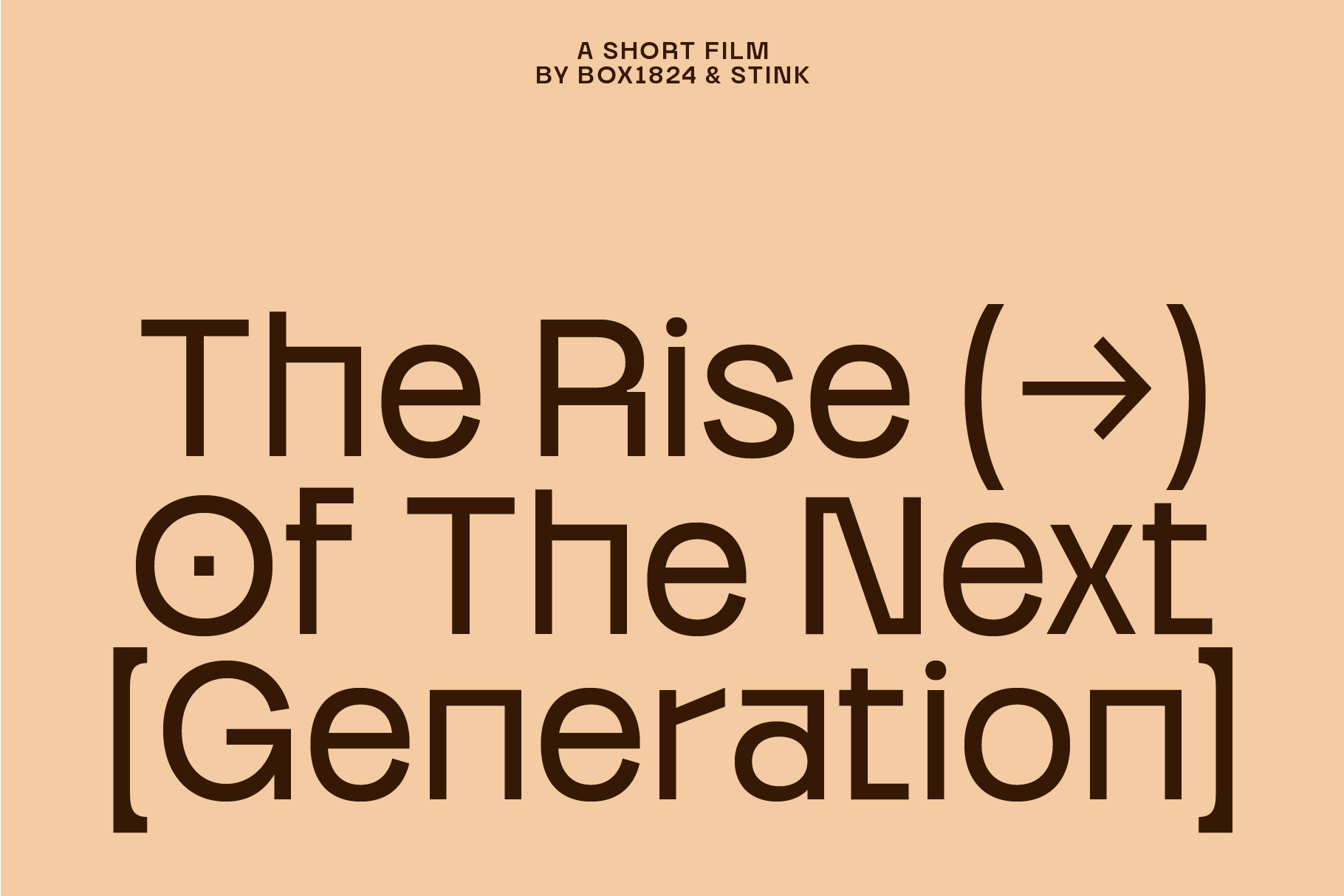 Cream colored film title card reading Rise Of Next Generation in minimal serif type