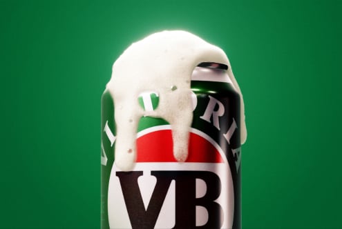 Snowy 3D bottle wrapped with Italian flag colors displaying product mockup