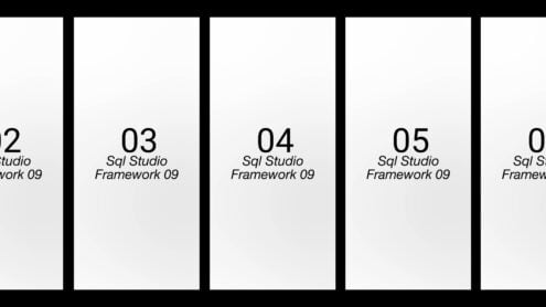 Series of blank white phone screens arranged in row showing framework layout