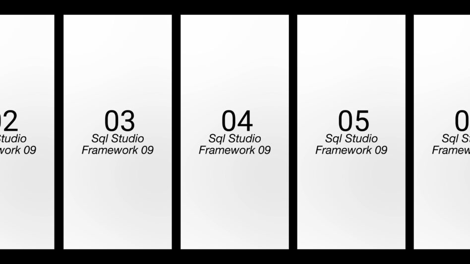 Series of blank white phone screens arranged in row showing framework layout