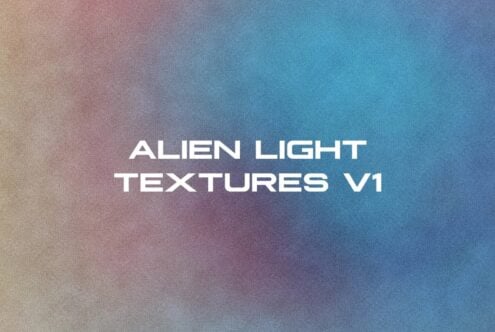 Alien Light Textures V1 text on beige to blue gradient noise surface