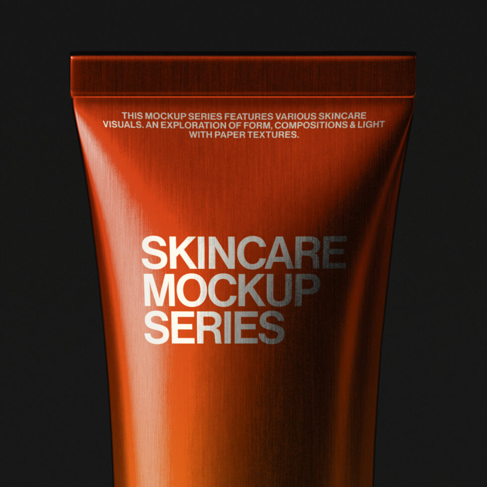 Orange gradient squeeze tube with white text overlay