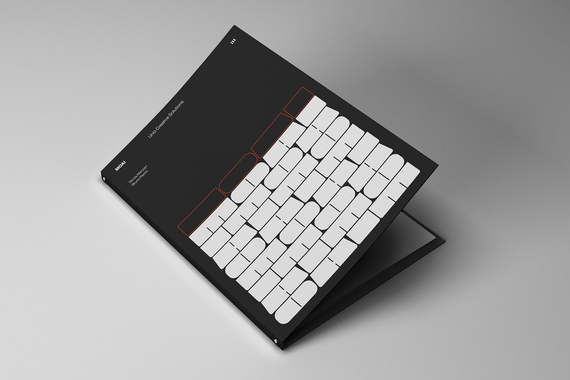 Mechanical keyboard mockup with white keys on black body from angled view