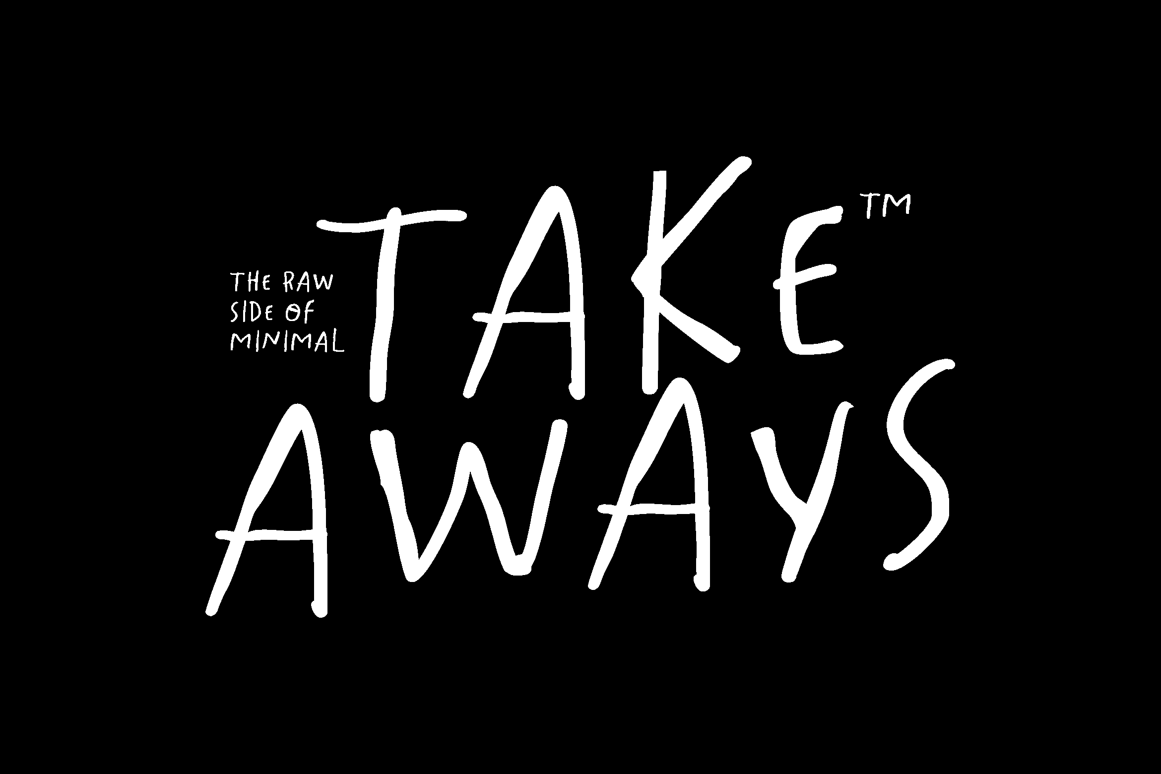 Takeaways raw minimal display font with thin organic strokes on dark background