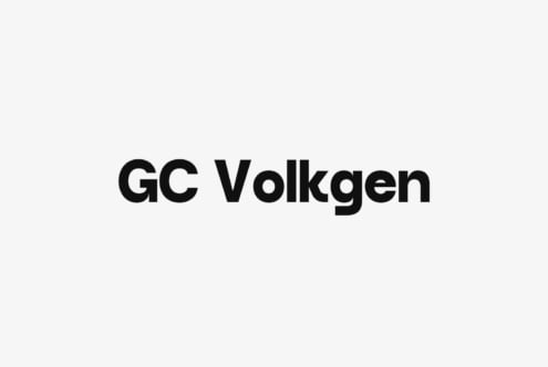 GC Volkgen sans-serif typeface in solid black on off-white backdrop