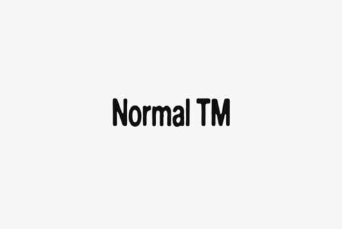 Normal TM text in bold black sans serif on light gray background