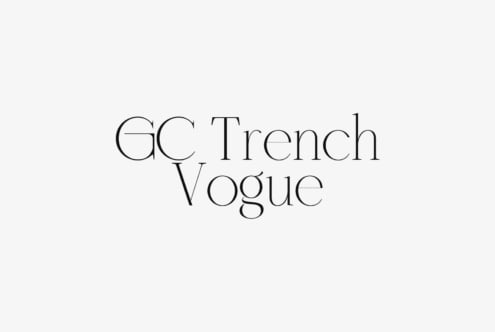 Minimalist serif font displaying GC Trench Vogue on white background