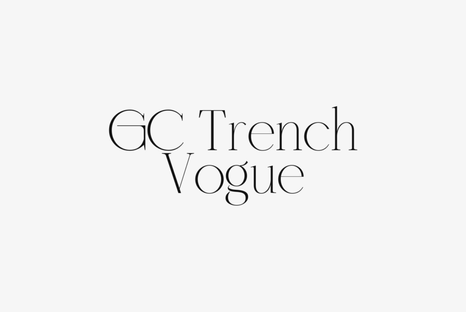 Minimalist serif font displaying GC Trench Vogue on white background