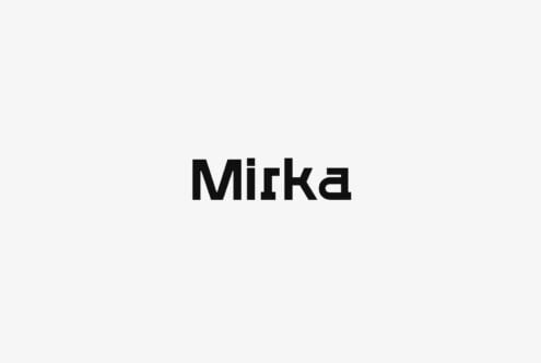 Mirka typeface name displayed in bold black letters on light background