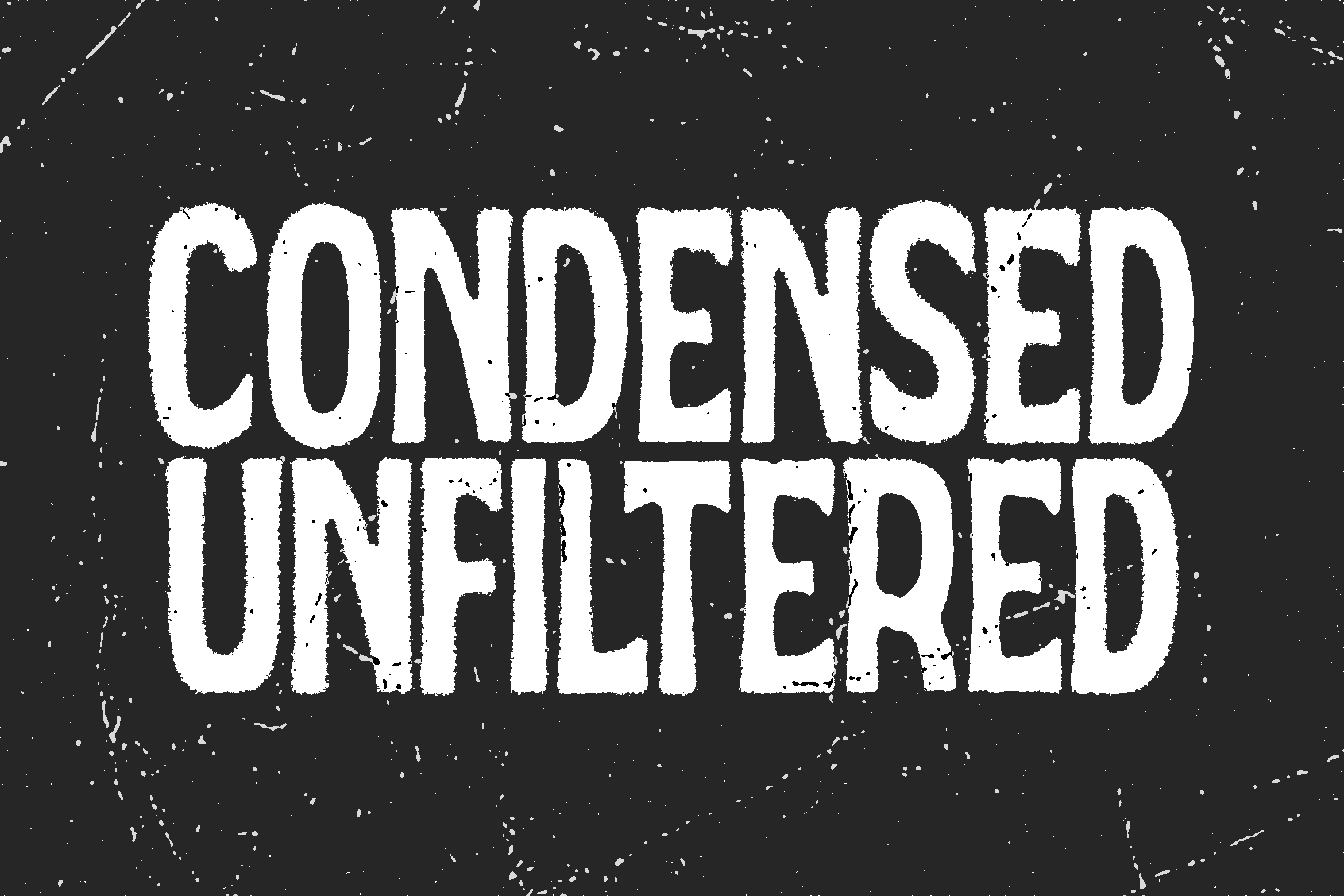 Condensed Unfettered distressed display font sample on dark textured backdrop
