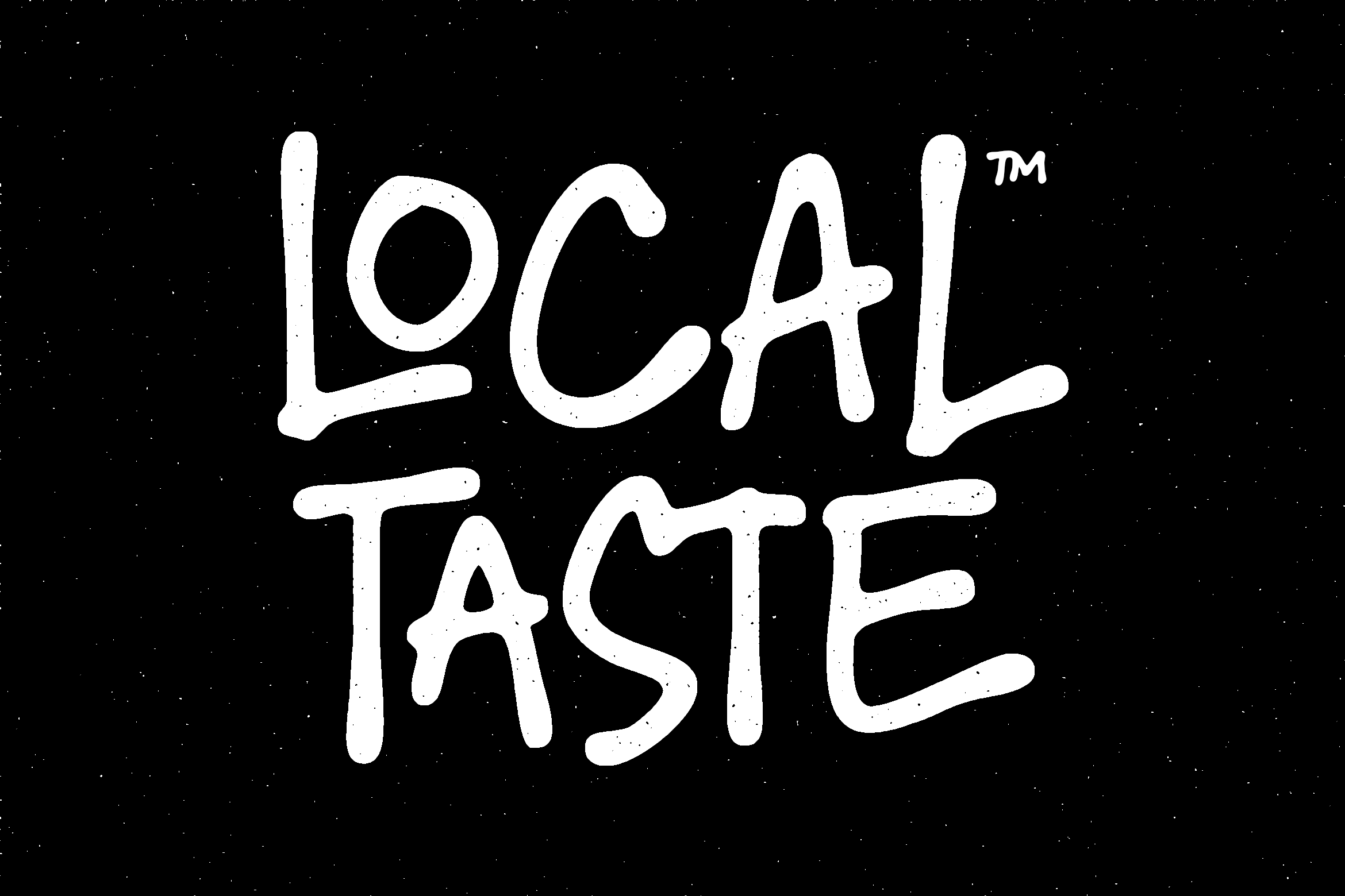 Local Taste trademark font, distressed marker-style lettering with speckled texture