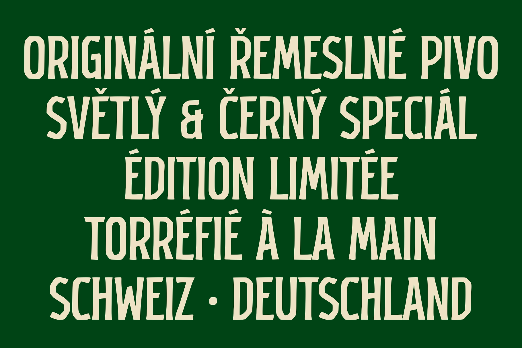 Multilingual text on green background showcasing diacritical marks coverage