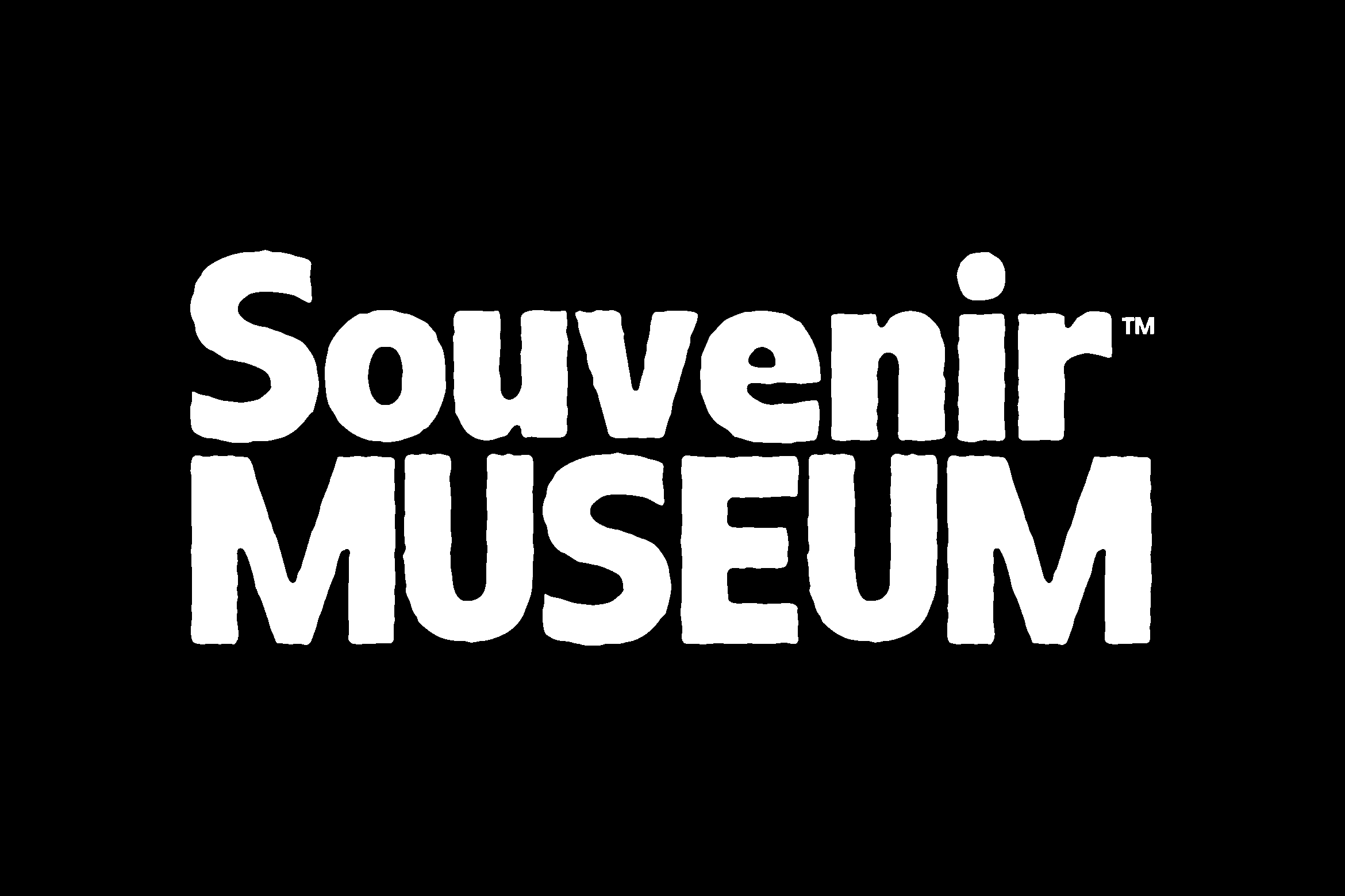 Souvenir Museum wordmark in chunky white letters on black background