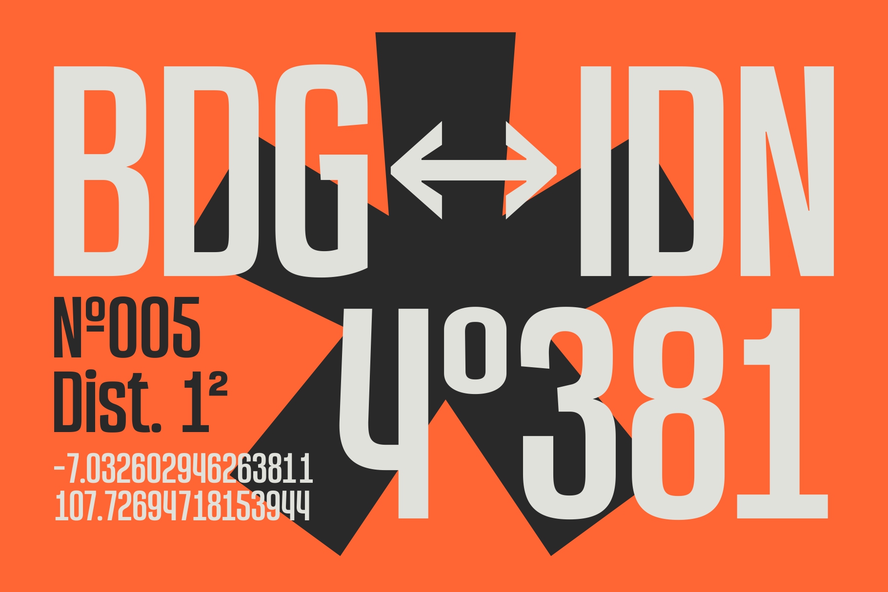 Bogdin N°005 Dist 1 coordinates overlaid on orange with black elements