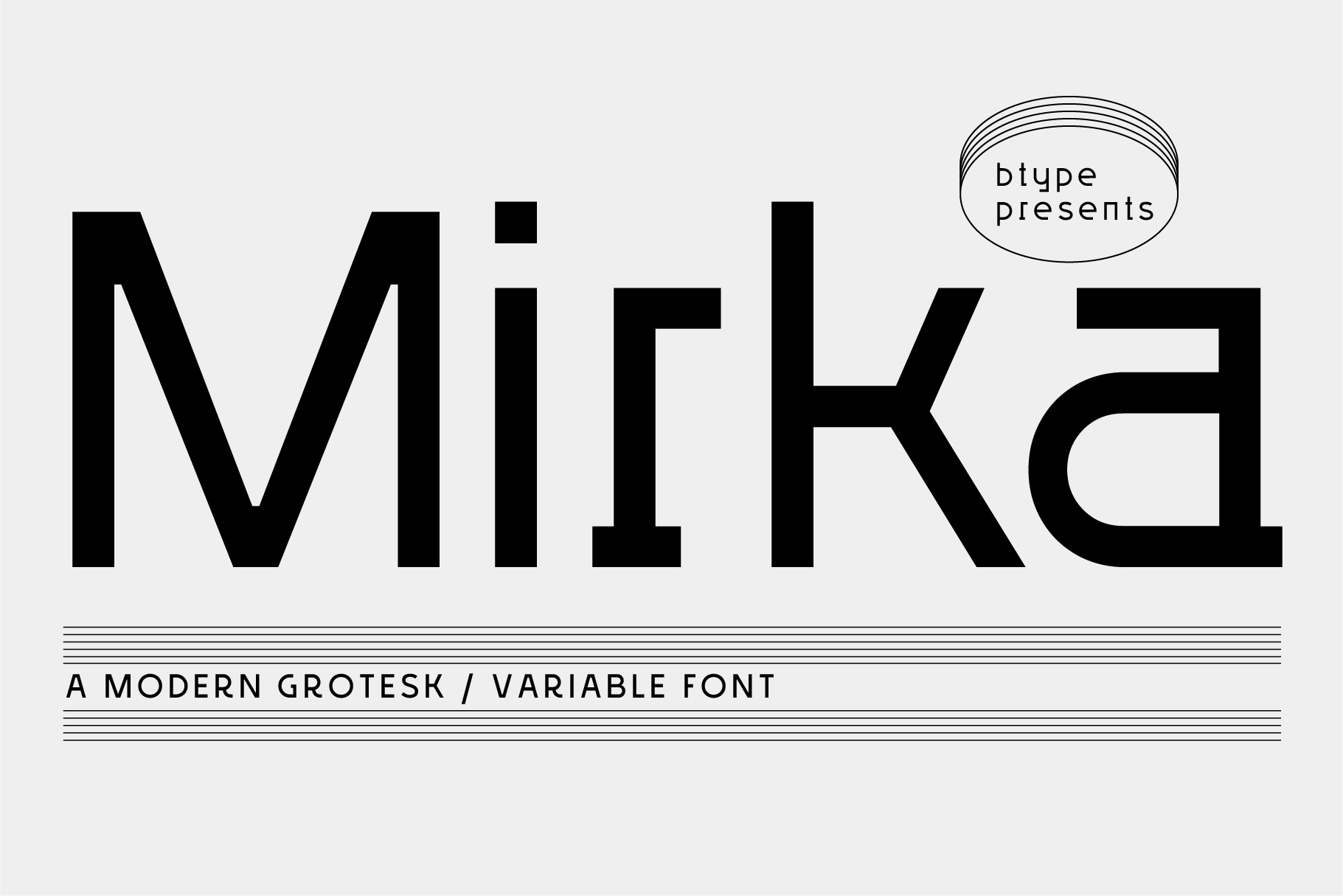 Milka typeface specimen showing modern grotesk variable font with Blype branding