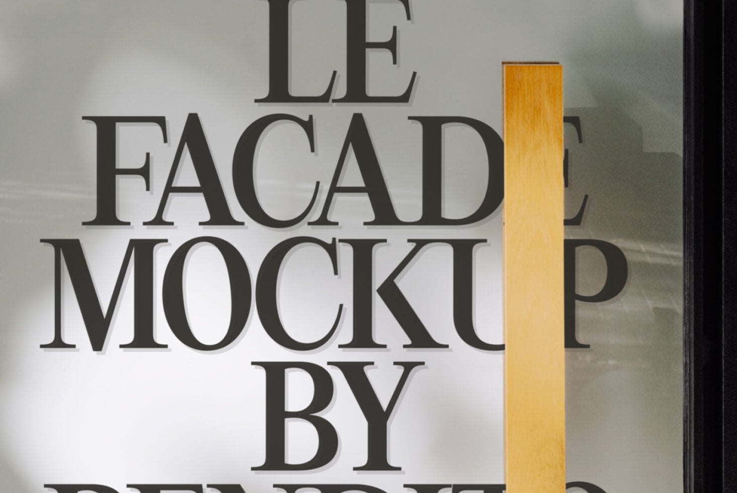 Bold serif typography mockup on soft neutral backdrop, golden vertical element