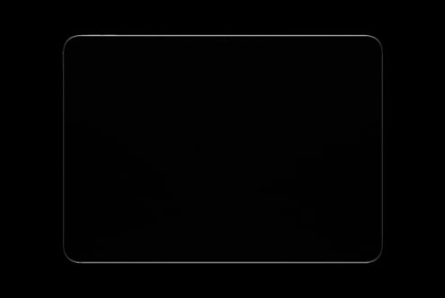 Landscape tablet mockup blank screen with rounded borders on black