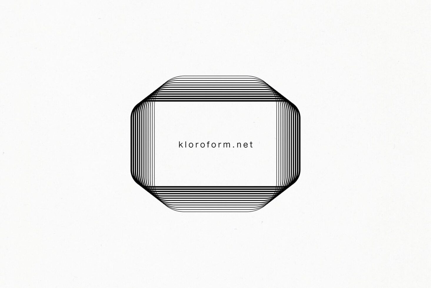 Minimalist rounded square frame with parallel line texture on dark background