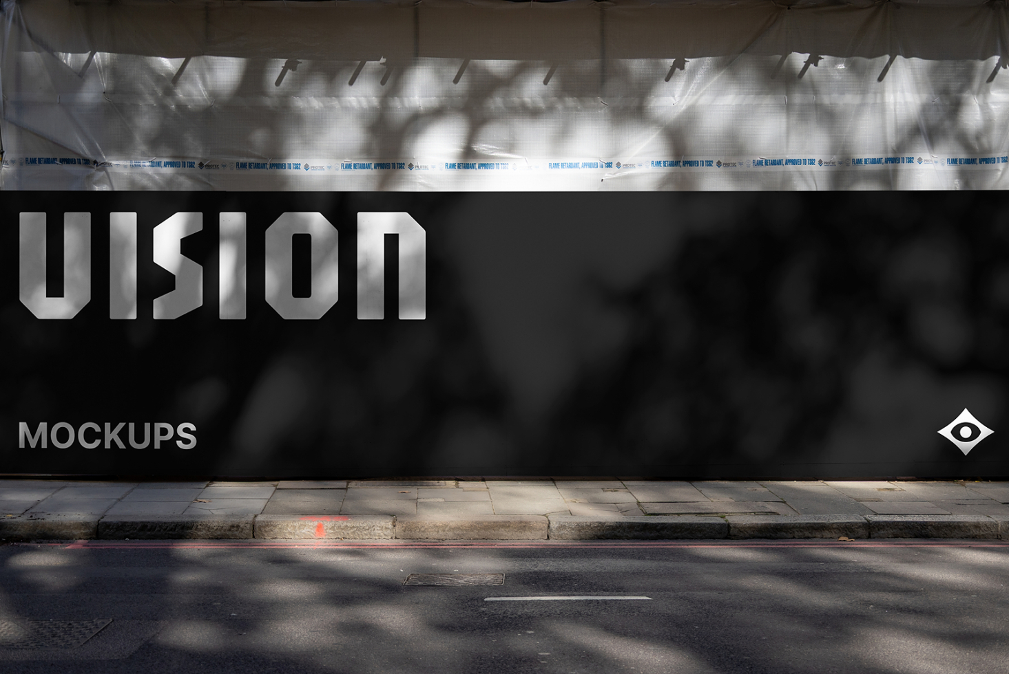 Dark storefront window showcasing UISION in metallic letters on black banner