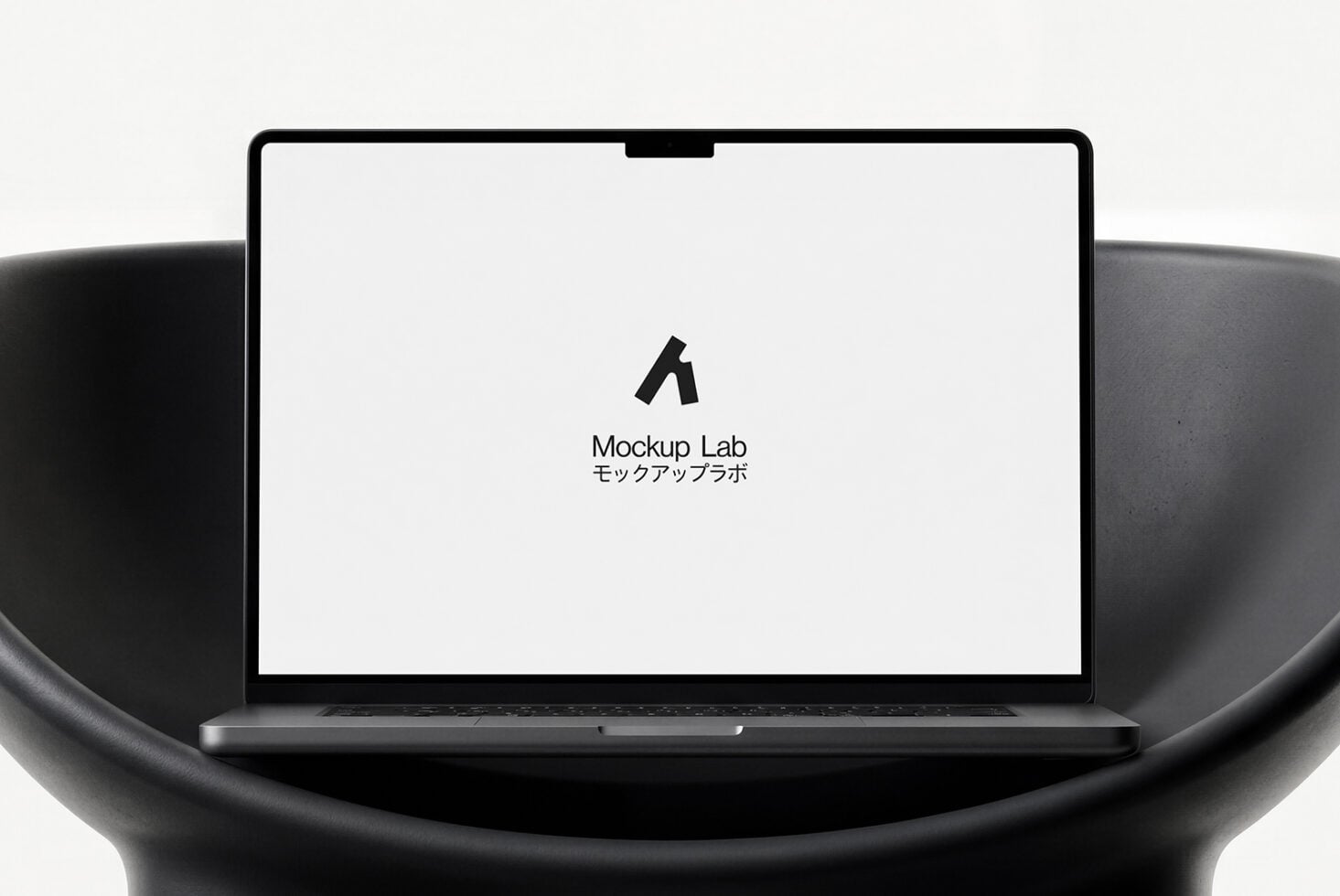 Minimalist laptop display with clean white background mockup