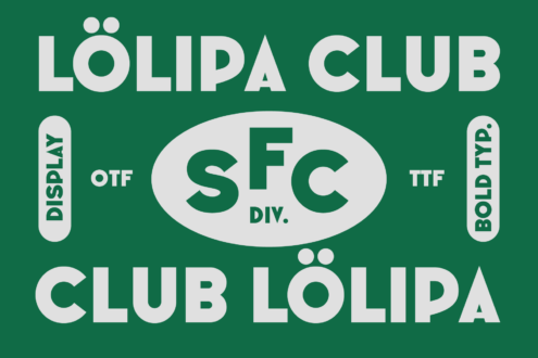 Lolipa Club vintage badge design with SFC division text, retro green styling