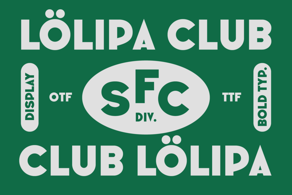 Lolipa Club vintage badge design with SFC division text, retro green styling