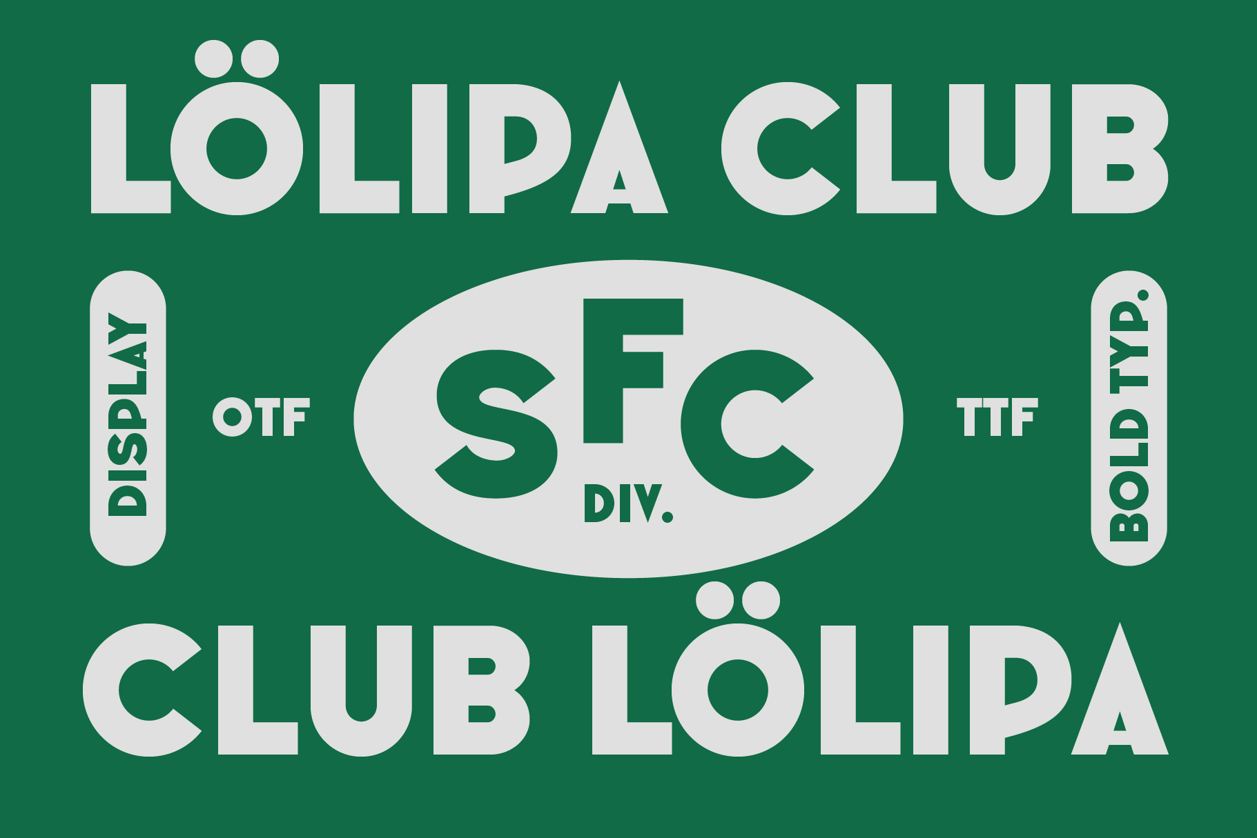 Lolipa Club vintage badge design with SFC division text, retro green styling