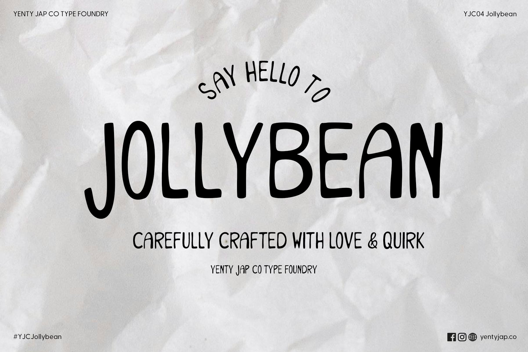 Black friendly typeface text on crumpled white paper