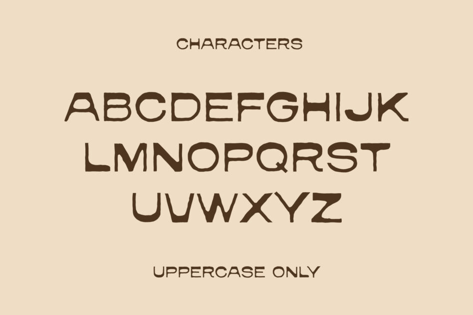 Bearwood font alphabet display uppercase letters only specimen