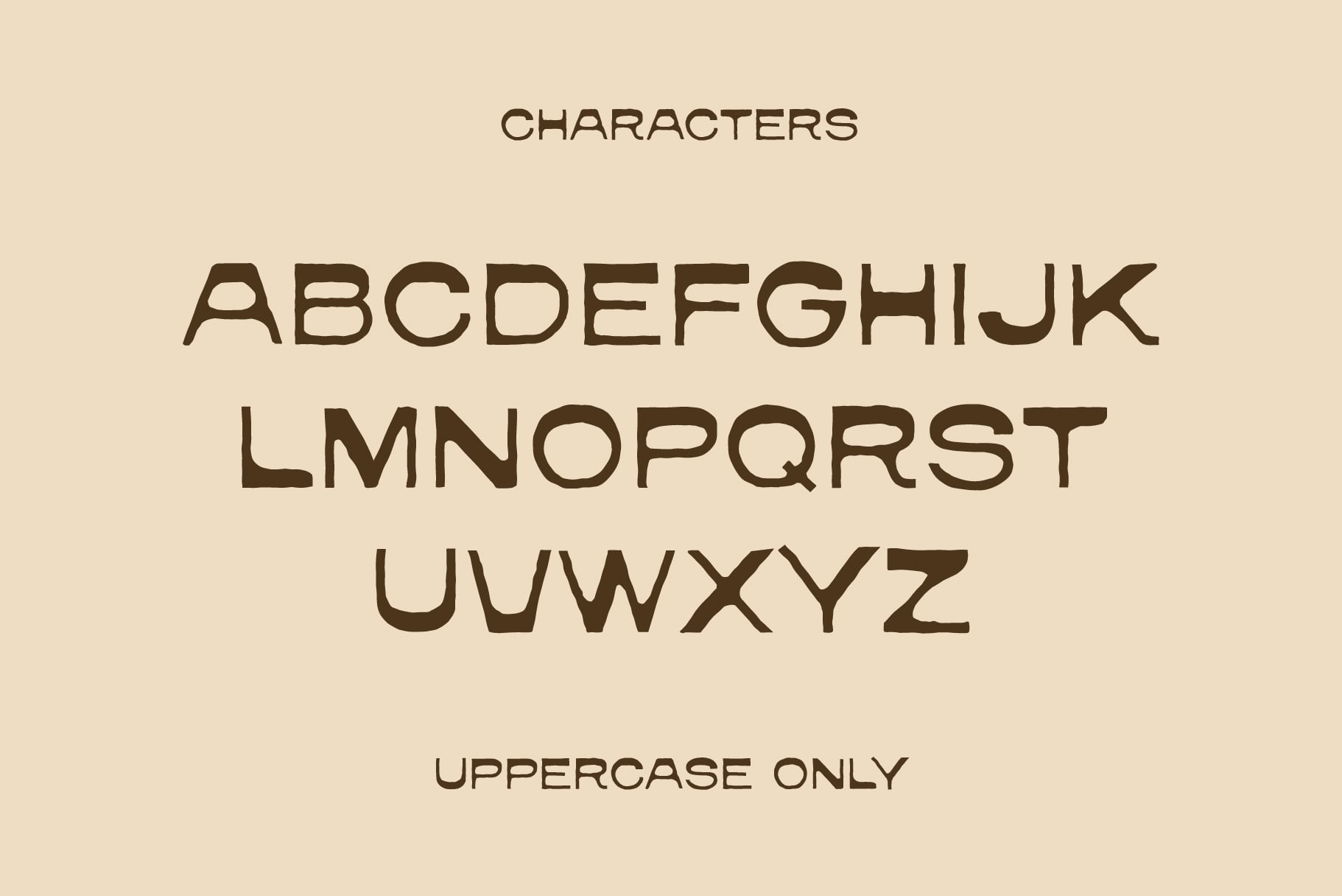 Bearwood font alphabet display uppercase letters only specimen