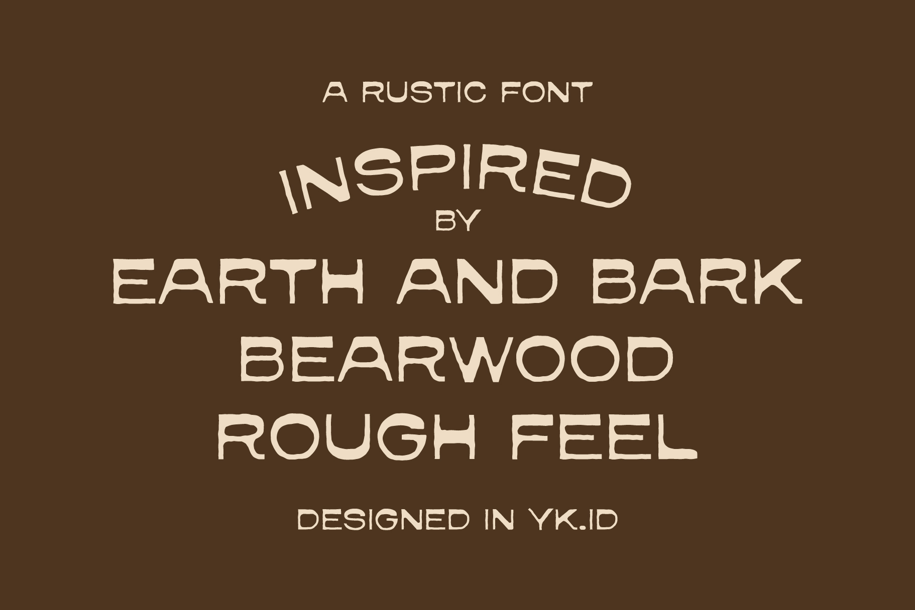 Rustic typeface inspired by earth, bark, rough weathered aesthetic
