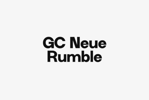 GC Neue Rumble typeface in bold black letters on light background